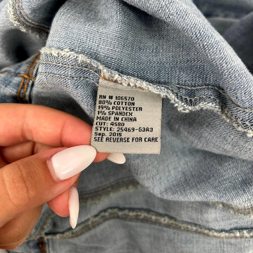 Tractr Blue Denim Jean Jacket Girls Size Extra-Large Women's Size XS  EUC - Picture 3 of 6